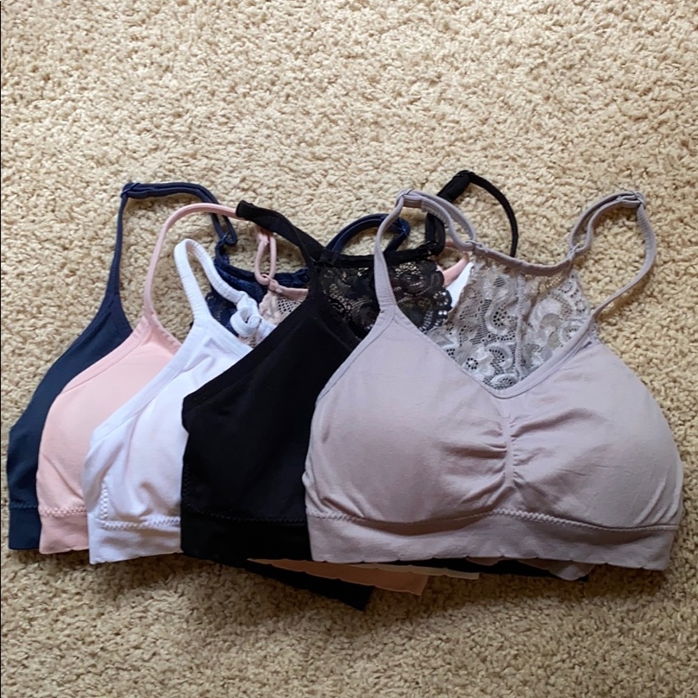5 racer back bralettes